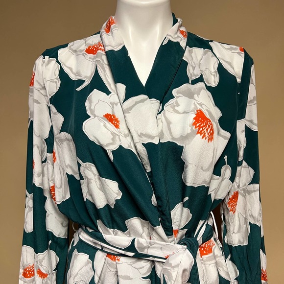 Equipment Green Floral Wrap Blouse - Picture 2 of 7